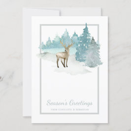 Cartão De Festividades Veder Watercolor Winter Woodland Natal