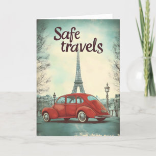 Cartão De Festividades Veículo Retro Viagem Seguro Paris