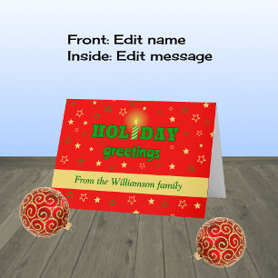 Cartão De Festividades Vela personalizada de saudações de inverno