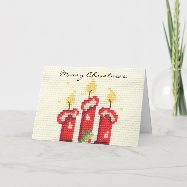 Cartão De Festividades velas de natal alegres (Frente)