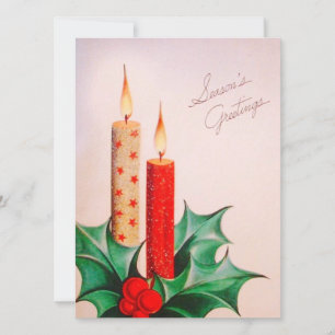 Cartão De Festividades Velas de Natal Antigas