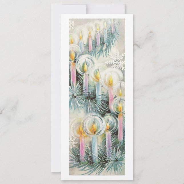 Cartão De Festividades Velas de Natal Antigas (Frente)