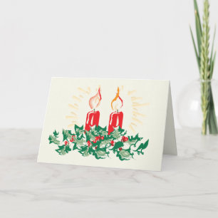 Cartão De Festividades Velas e Ivy