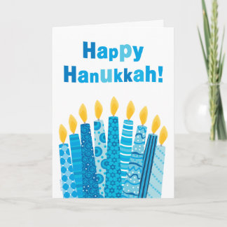 Cartão De Festividades Velas Funky felizes de Hanukkah Menorah