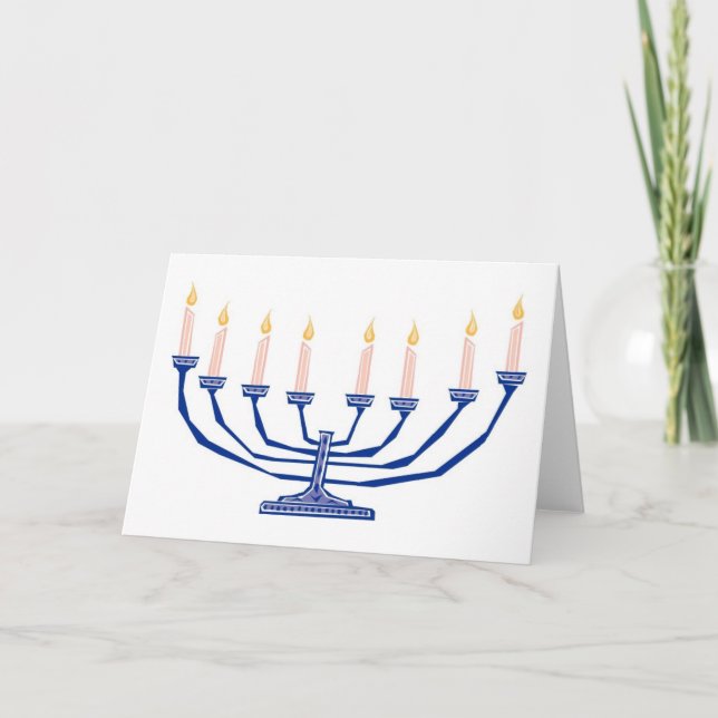 Cartão De Festividades Velas Para Hanukkah (Frente)