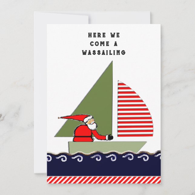 Cartão De Festividades Velejando Natal (Frente)