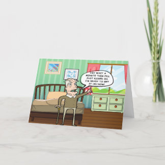 Cartão De Festividades Velho Engraçado Pronto Para Ti-Lo No Dia de os nam