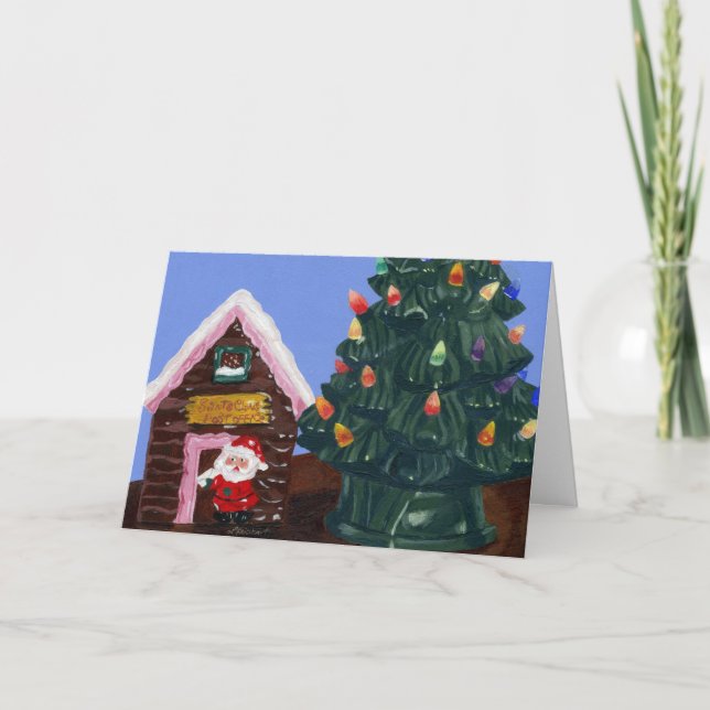 Cartão De Festividades Velho Natal Moçado (Frente)