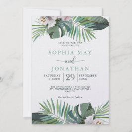 Cartão De Festividades Verão de Palma de Casamento Russo Tropical