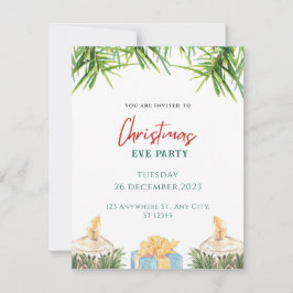 Cartão De Festividades Verde Aquarela Feliz Natal