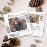 Cartão De Festividades Verde Botânico Elegante de Aquarela<br><div class="desc">Você vai adorar estes bonitos cartões de Natal! Eles apresentam arranjos botânicos de aquarela com névoa,  ramificações de pínus,  bagas e hálito de bebês.</div>