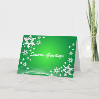Cartão De Festividades Verde da criação do floco de neve