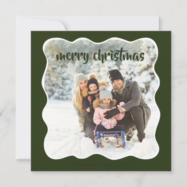 Cartão De Festividades Verde de Férias Modernas (Frente)