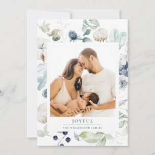 Cartão De Festividades Verde de Foto Botânica do inverno no Ártico Joyful