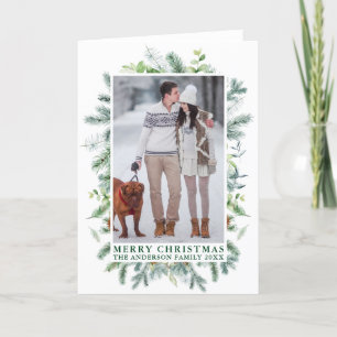 Cartão De Festividades Verde-Foto de Imagem de Pines Aquarela Elegante