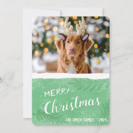 Cartão De Festividades Verde Moderno e Feliz Natal