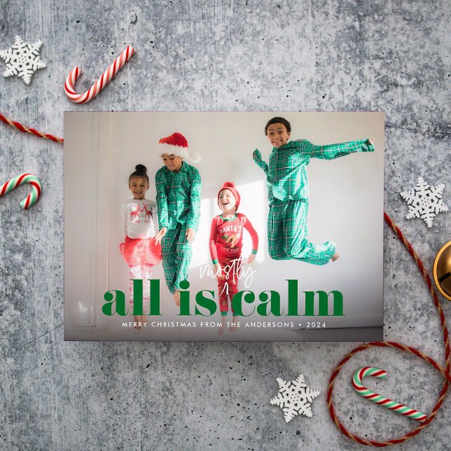 Cartão De Festividades Verde Tudo é Foto de Solteiro mais calmo (Criador carregado)