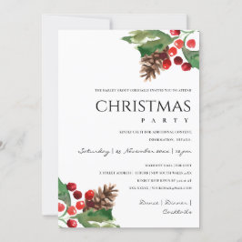 CARTÃO DE FESTIVIDADES VERDE VERDE HOLLY BERRY PINE CONE NATMAS PARTIDO