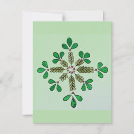 Cartão De Festividades Verdes de Férias Simples