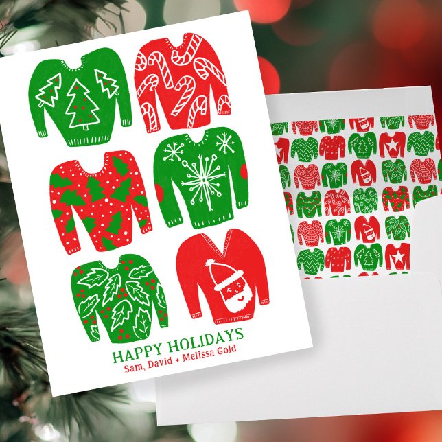 Cartão De Festividades Vergonhas de Natal Úteis (Ugly Christmas Sweaters CUSTOM Holiday Card
)