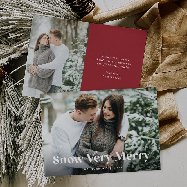 Cartão De Festividades Vermelha | Feliz Muito  Duas Foto (Criador carregado)