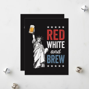 Cartão De Festividades Vermelho Branco e Cerveja 250º Aniversário