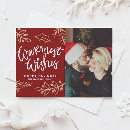 Cartão De Festividades Vermelho Deseja Foto Moderna de Caligrafia