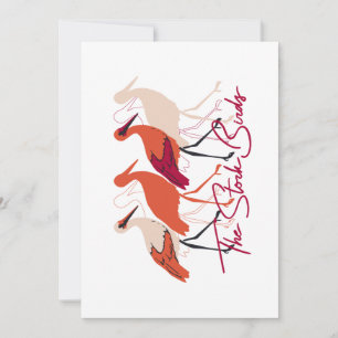 Cartão De Festividades Vermelho e Branco As Aves Históricas II