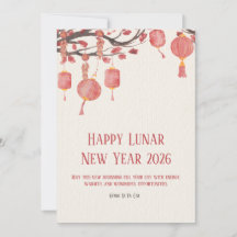 Vermelho e Creme Água Simples Feliz Lunar
