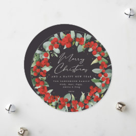 Cartão De Festividades Vermelho Preto Quente SuaveBerry+Eucalyptus Feriad