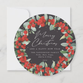 Cartão De Festividades Vermelho Preto Quente SuaveBerry+Eucalyptus Feriad