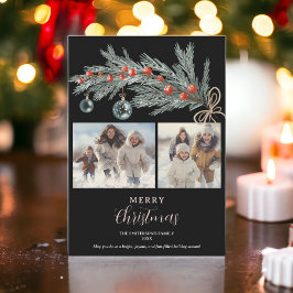 Cartão De Festividades Vermelho-verde-russo, Feliz Natal 3 fotos