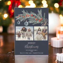 Cartão De Festividades Vermelho-verde-russo, Feliz Natal 3 fotos