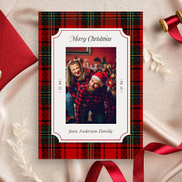 Cartão De Festividades Vermelho Xadrez Feliz Natal
