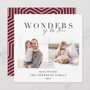 Cartão De Festividades Vermelhos modernos, geométricos vermelhos, 2 fotos