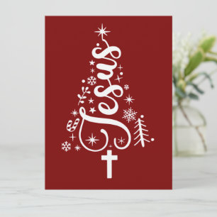 Cartão De Festividades Versículo da Bíblia de Natal Jesus Cristão Fé 