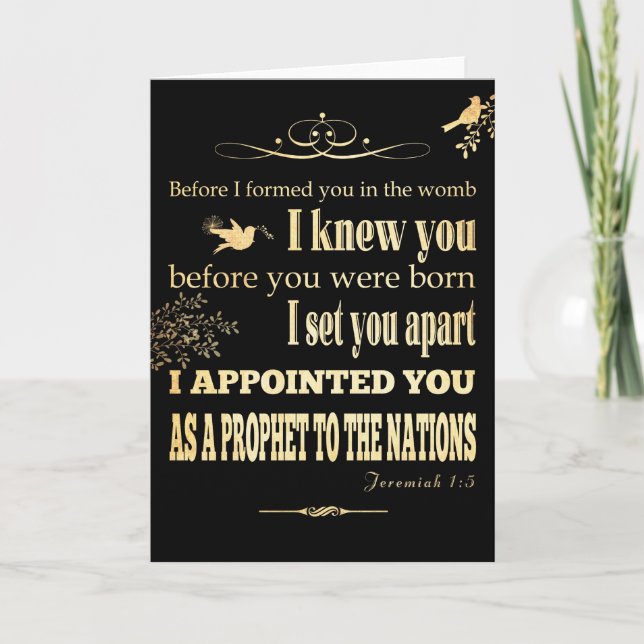 Cartão De Festividades Verso escritural cristão da bíblia - 1:5 de (Frente)