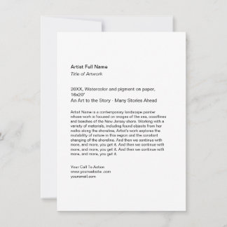 Cartão De Festividades Vertical Artwork Exhibition Art Show Placards