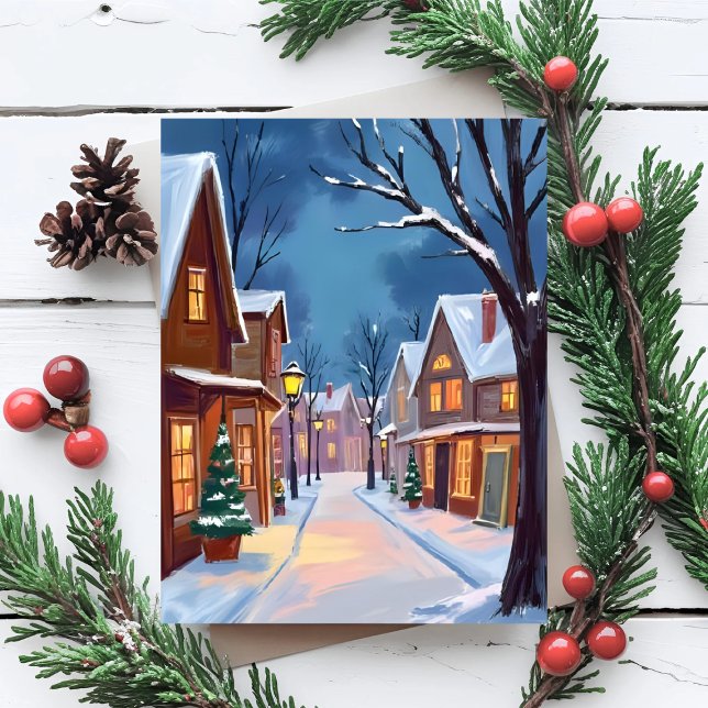 Cartão De Festividades Very Merry Christmas Town (Criador carregado)