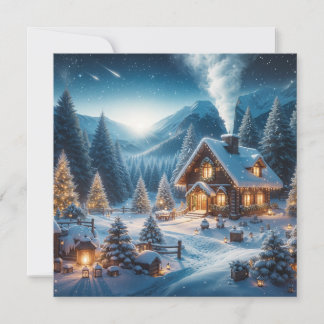 Cartão De Festividades Véspera de Ano Novo Alpino