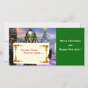 CARTÃO DE FESTIVIDADES VÉSPERA DE ANO NOVO DE UM CIBORGUE