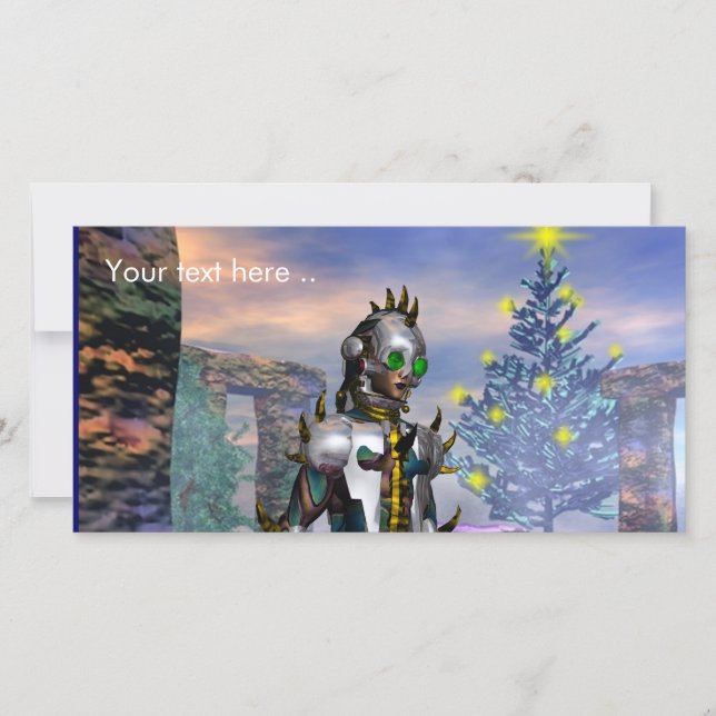 CARTÃO DE FESTIVIDADES VÉSPERA DE ANO NOVO DE UM CIBORGUE (Frente)