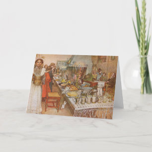 Cartão De Festividades Véspera de Natal de Carl Larsson, Feriados de Vin