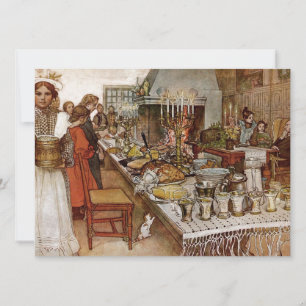 Cartão De Festividades Véspera de Natal Julaftonen