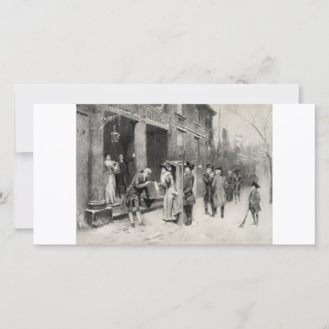 Cartão De Festividades Véspera de Natal no Colonial Times (Frente)