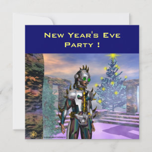 CARTÃO DE FESTIVIDADES VÉSPERA DE UM CIBORG DO NOVO ANO