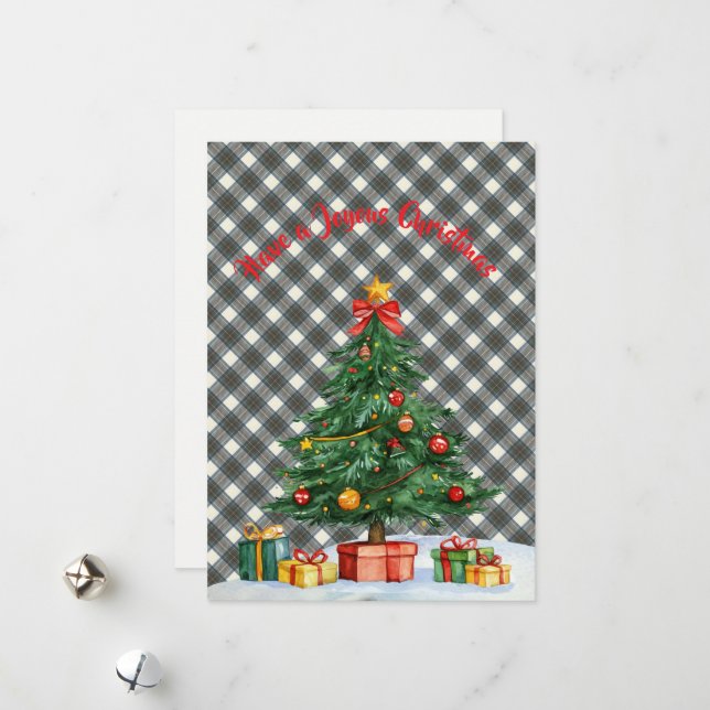 Cartão De Festividades Vestido Azul Stewart Tartan de Natal do Clã Escocê (Frente/Verso In Situ)