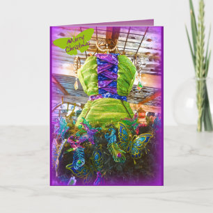 Cartão De Festividades Vestido de Mannequim da Borboleta na Árvore de Na