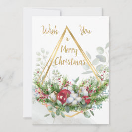 Cartão De Festividades Vestido de Natal, bolhas, moldura de efeito ouro