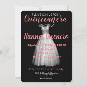 Cartão De Festividades Vestido de Quinceanera Elegante